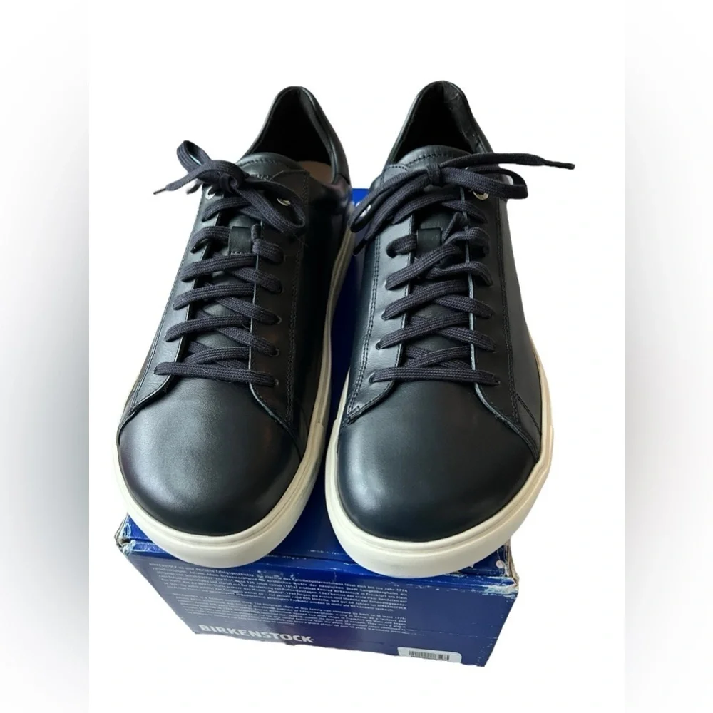 NIB Birkenstock Men’s Bend Low Leather Sneakers in Midnight Blue in size 13